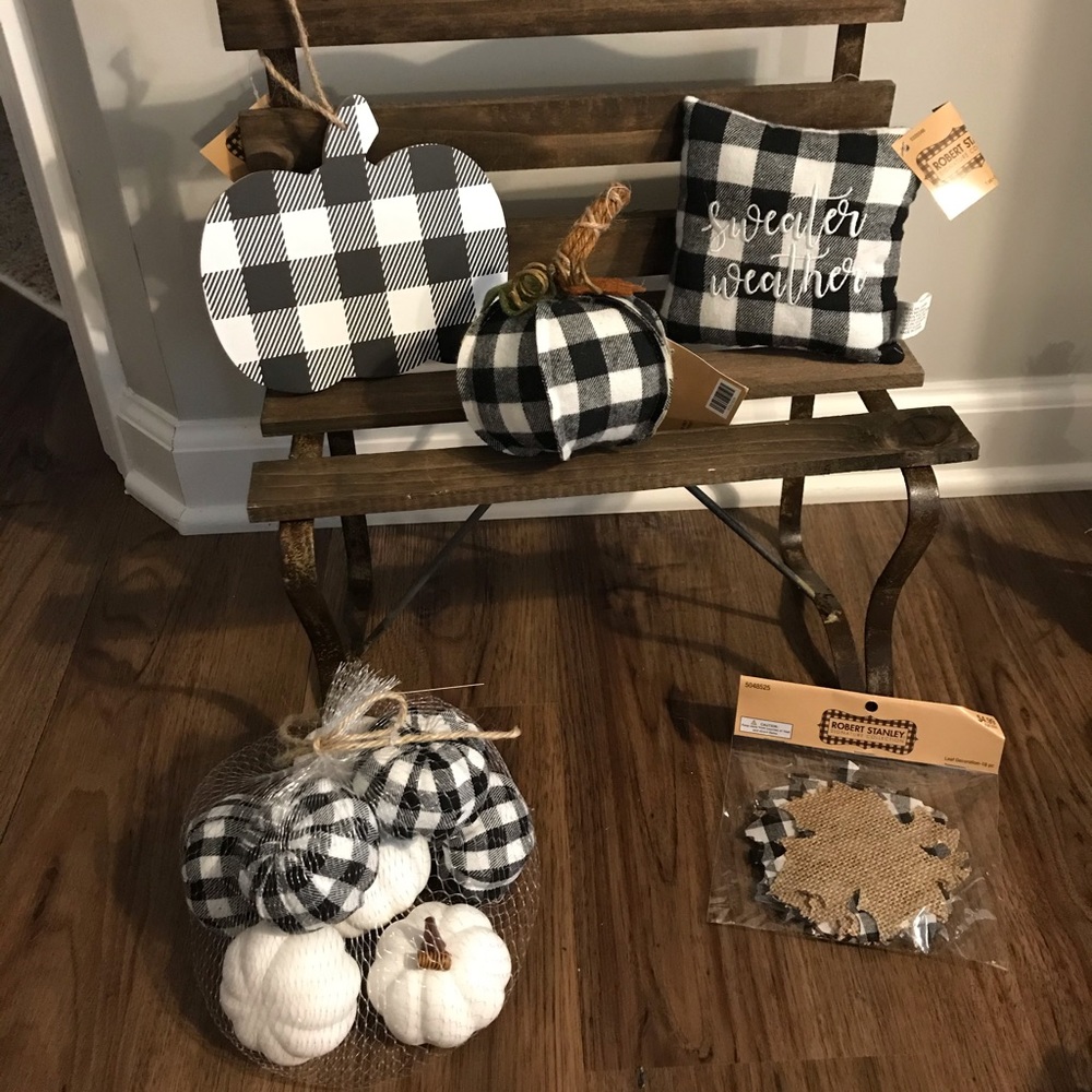 Fall buffalo plaid decor